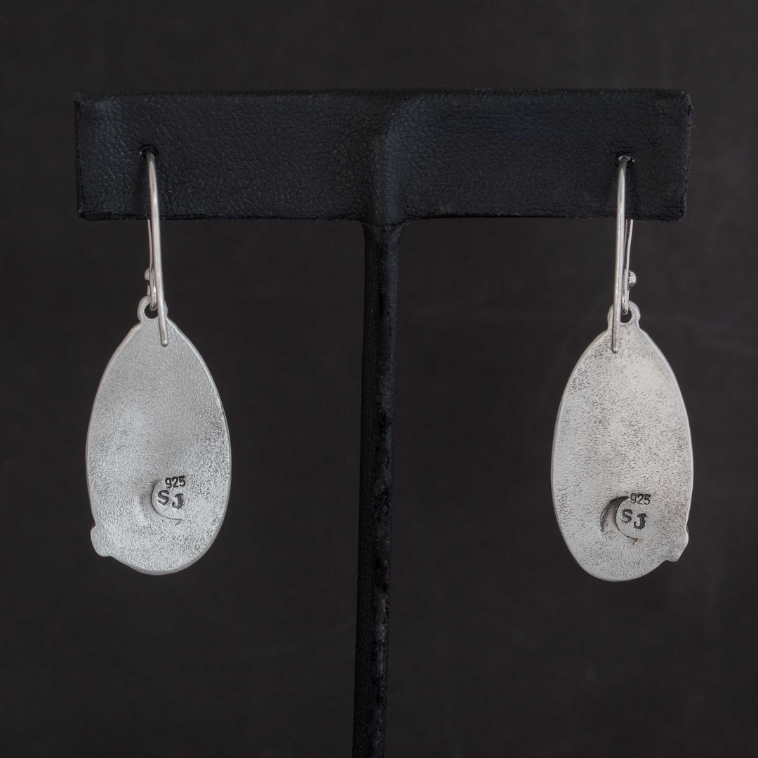 Blackjack Turquoise Drop Earrings | Handmade Sterling Silver Artisan Jewelry