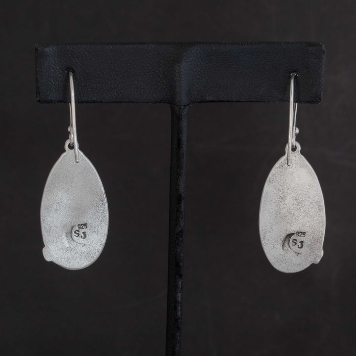 Blackjack Turquoise Drop Earrings | Handmade Sterling Silver Artisan Jewelry