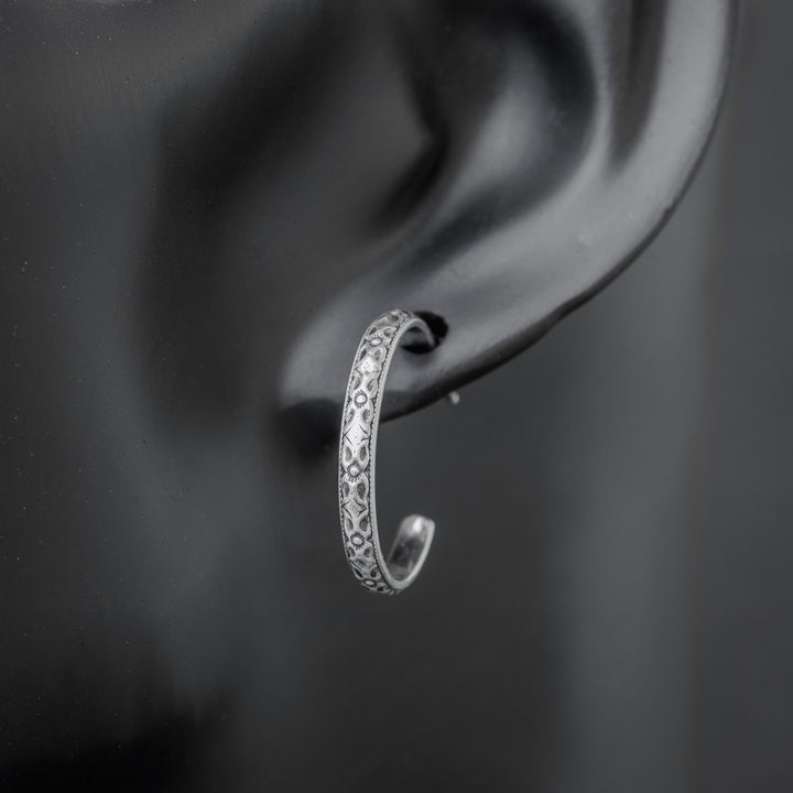 Elegant Floral Hoop Stud Earrings