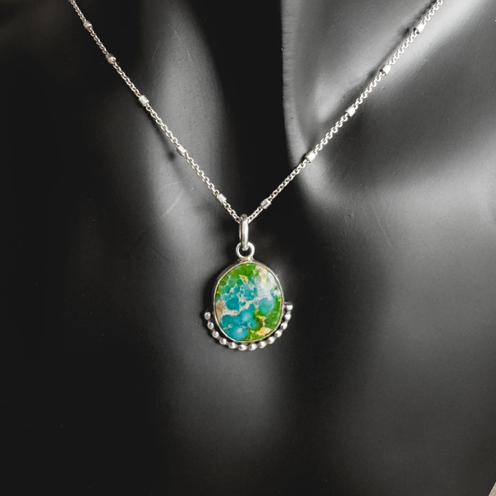 Sonoran Gold Turquoise Necklace in Sterling Silver