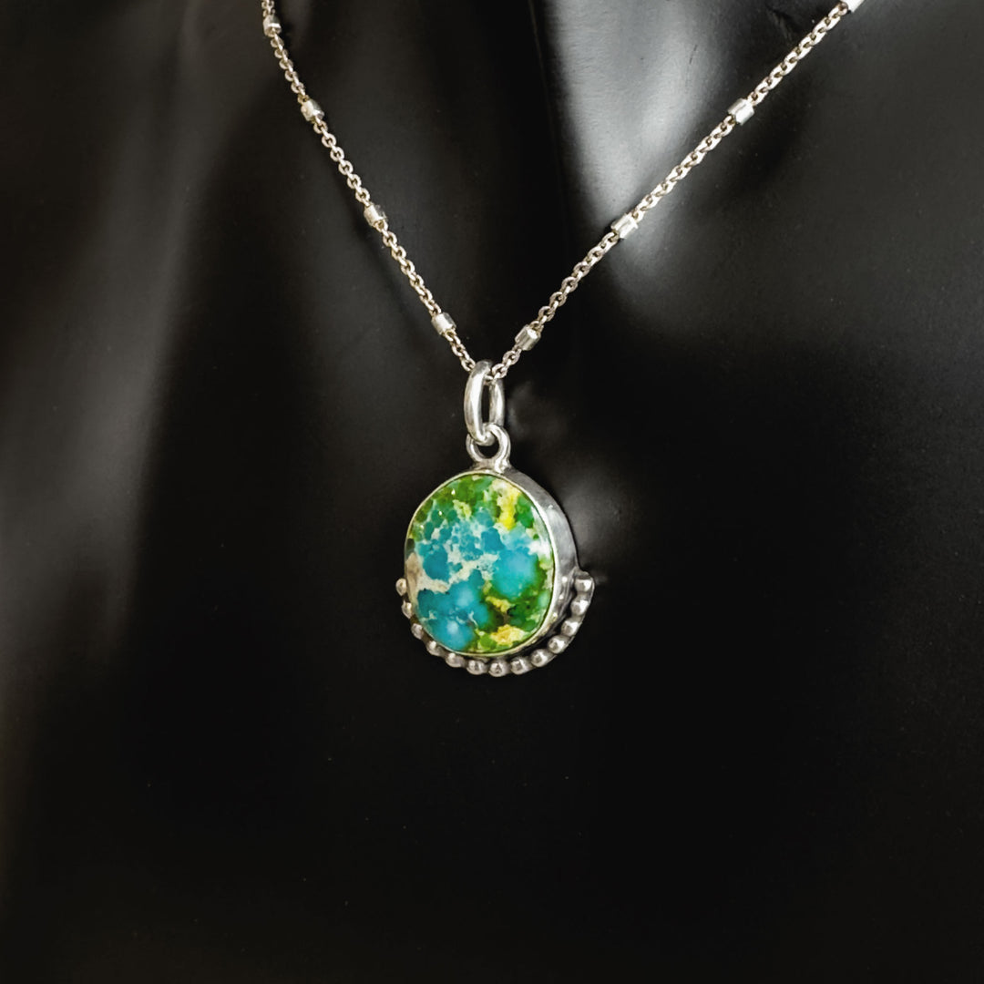 Sonoran Gold Turquoise Necklace in Sterling Silver