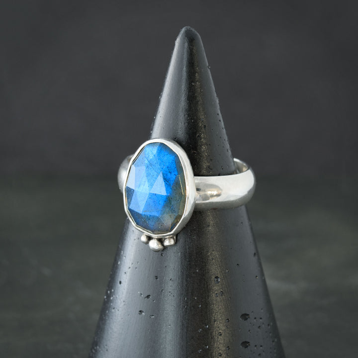 Blue Labradorite Sterling Silver Ring - SIZE 10