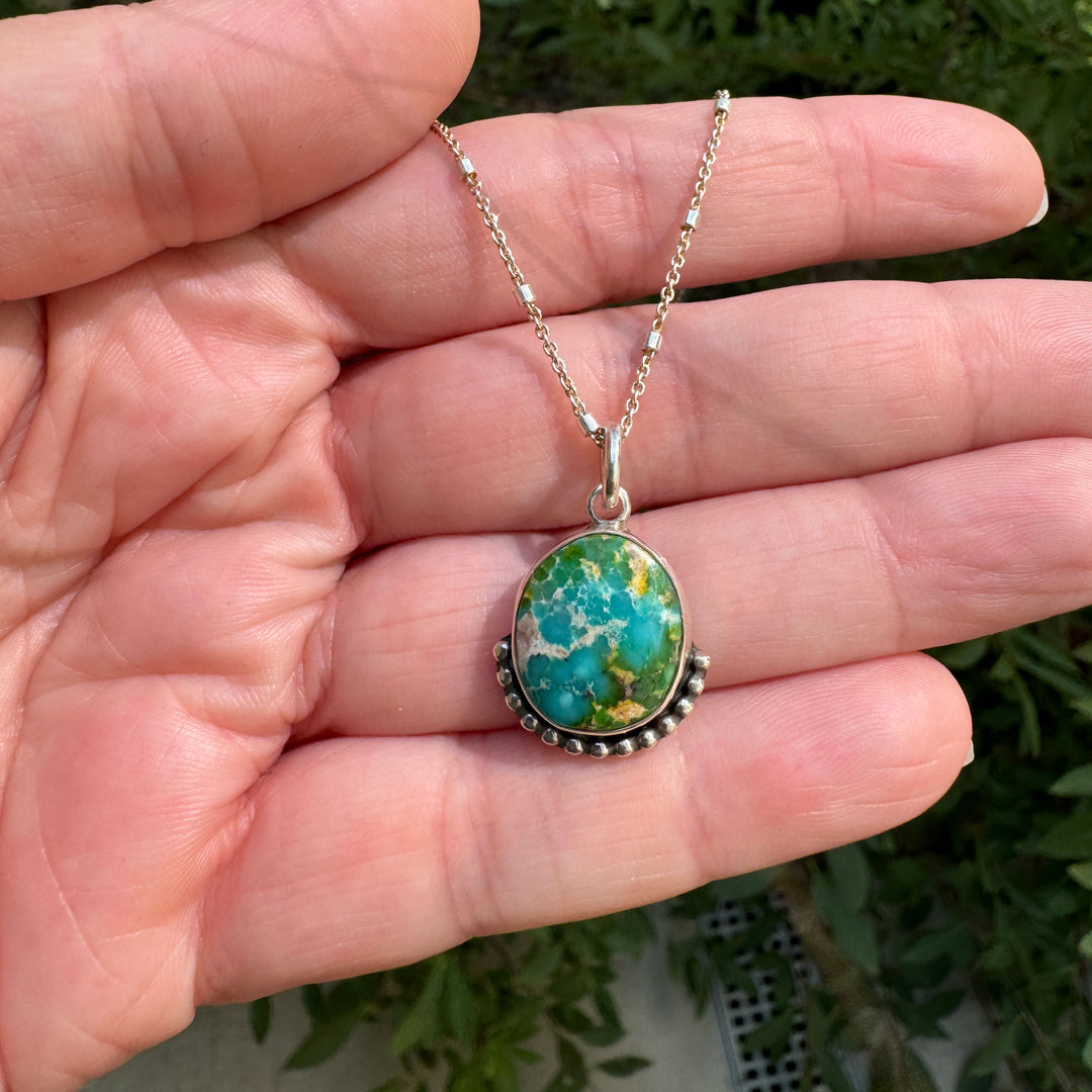 Sonoran Gold Turquoise Necklace in Sterling Silver