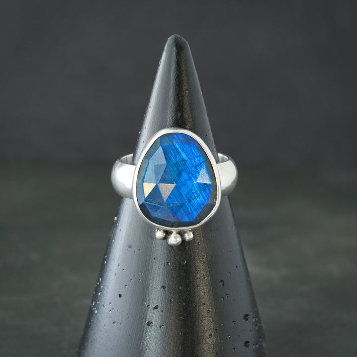 Blue Labradorite Sterling Silver Ring - SIZE 7.5