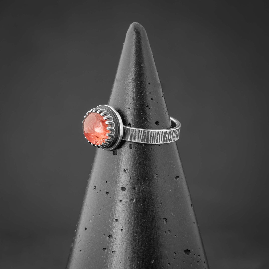 Women's Pink Tourmaline Ring in Sterling Silver, artisan jewelry by Silverthaw Jewelry
