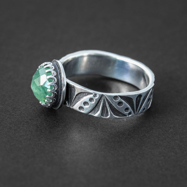 Green Kyanite Ring in Sterling Silver