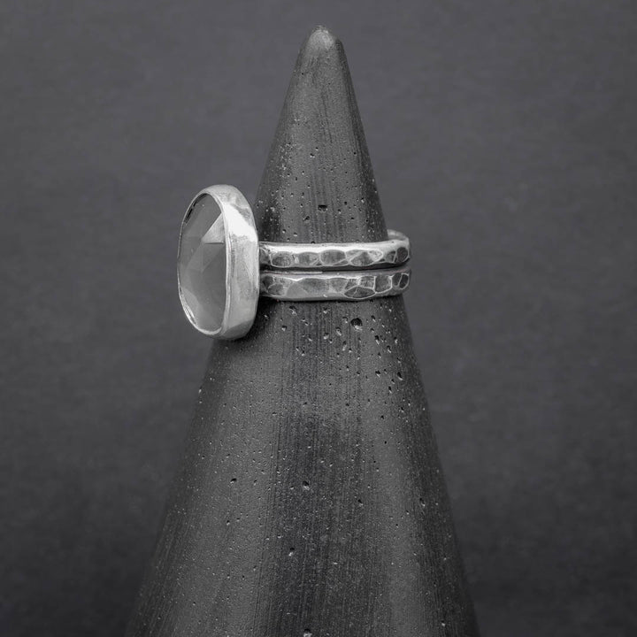 Grey Moonstone Ring Size 6.5
