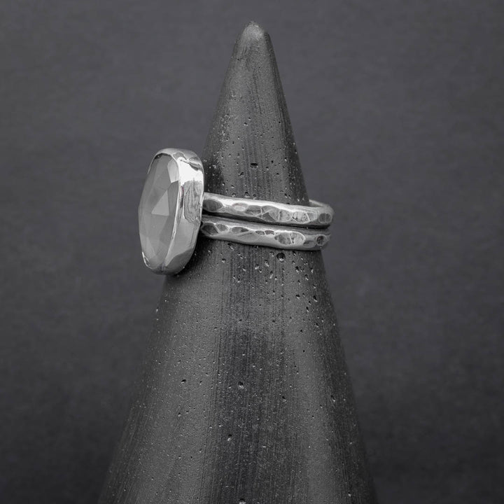 Grey Moonstone Ring Size 7