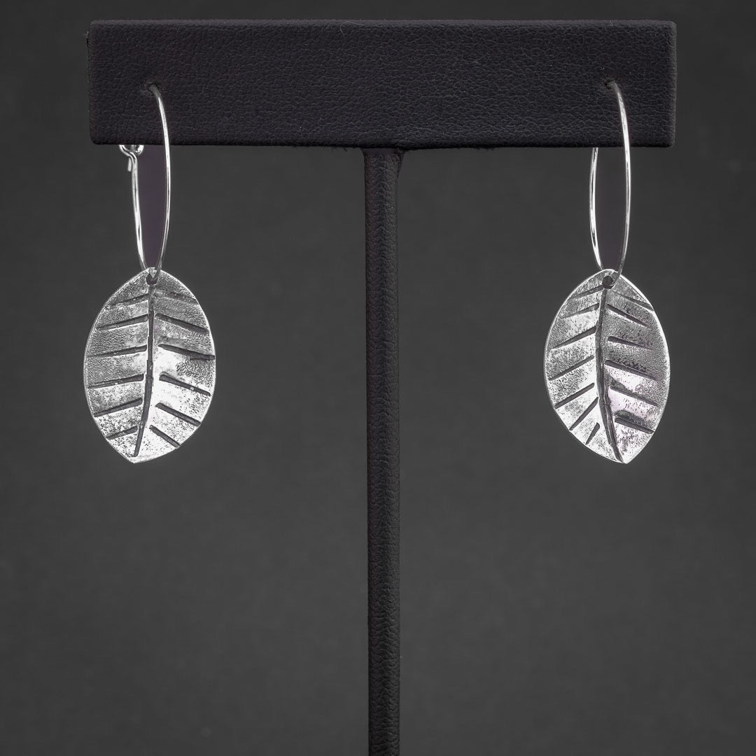 Silver Leaf Dangle Earrings