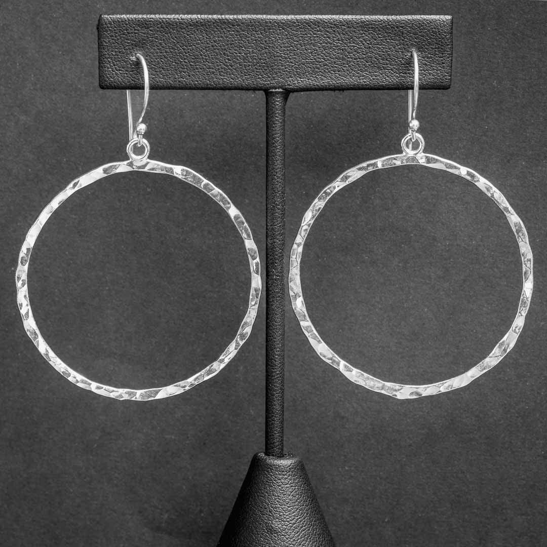Large Hammered Hoop Earrings