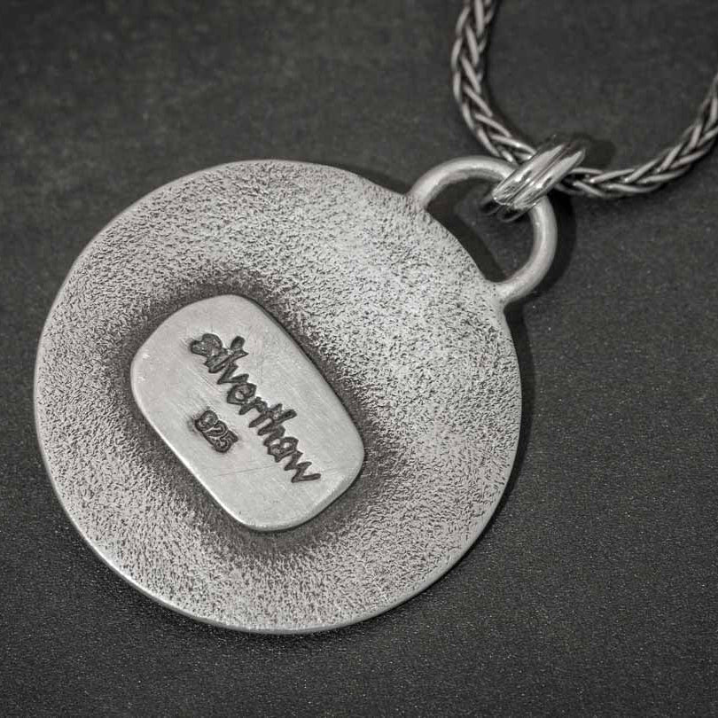 Sterling Silver Crescent Moon Necklace with Rainbow Moonstone