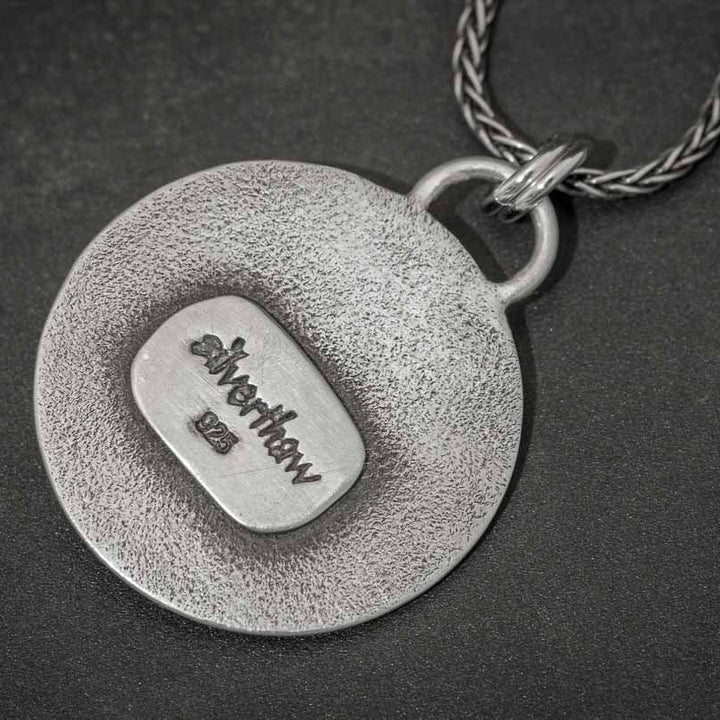 Sterling Silver Crescent Moon Necklace with Rainbow Moonstone