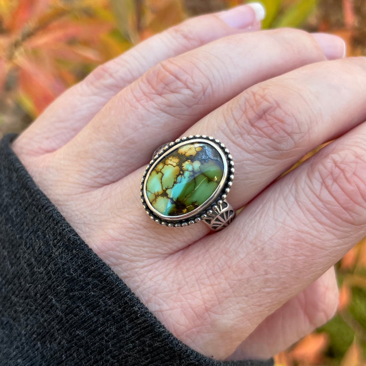 Southwestern Style Turquoise Ring Size 8.5 // READY TO SHIP
