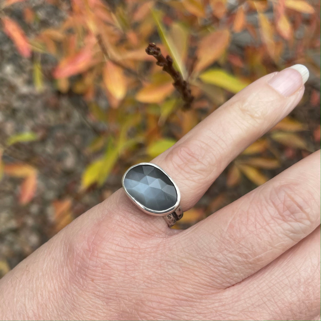 Grey Moonstone Ring Size 5