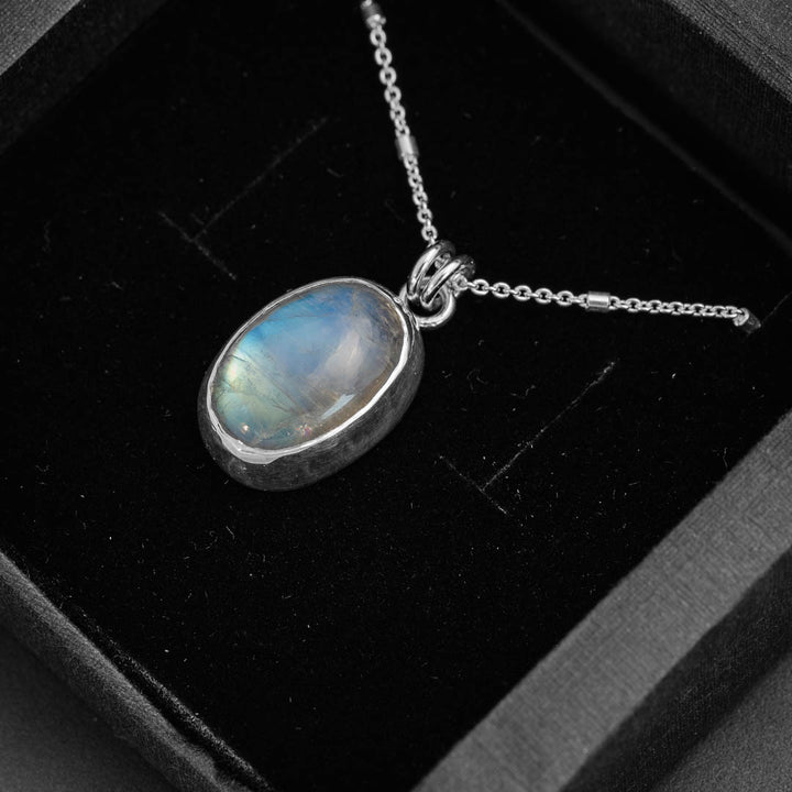 Rainbow Moonstone Pendant Necklace
