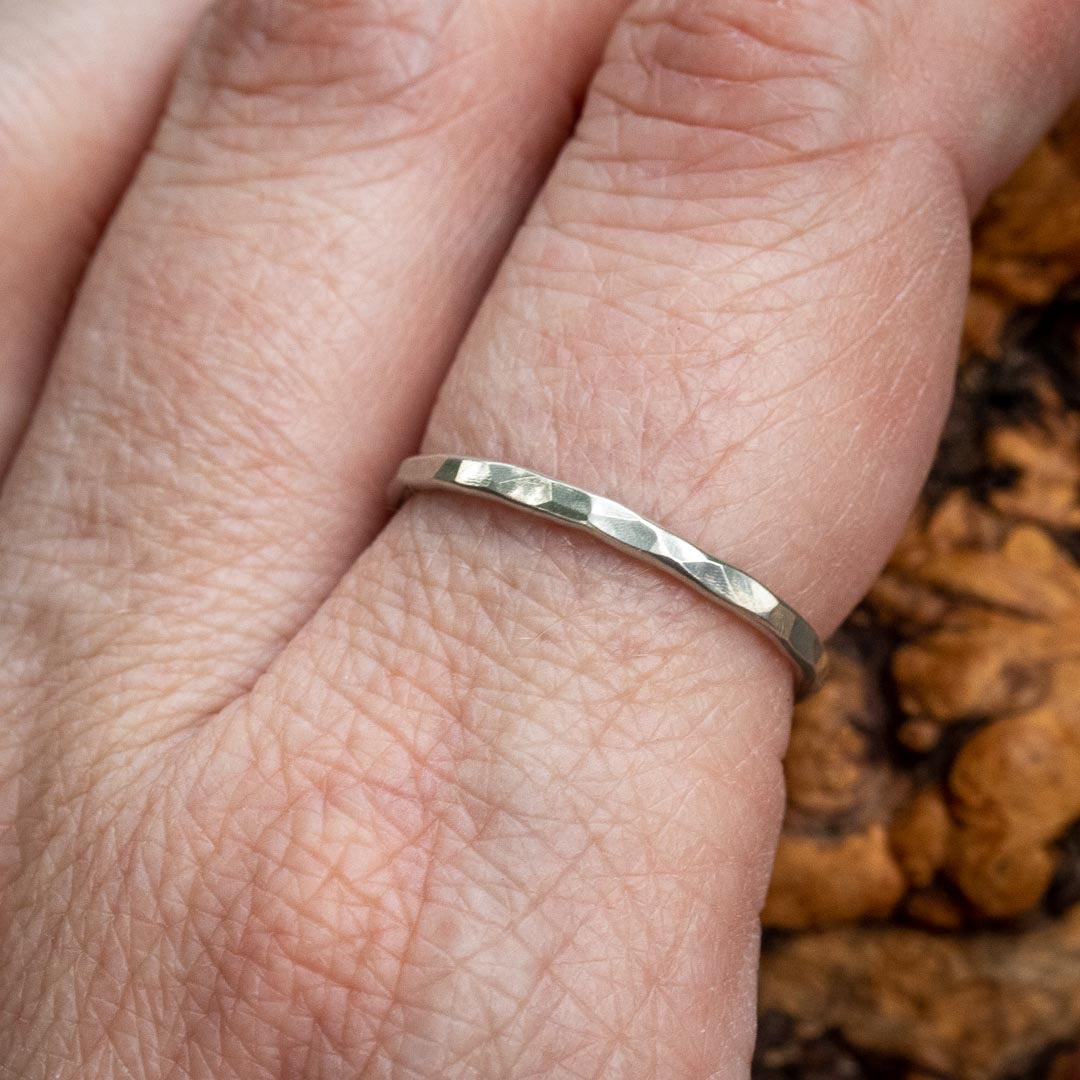 Hammered Silver Stacking Ring